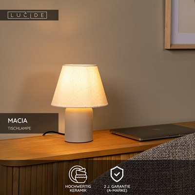 Lucide MACIA - Tischlampe - 1xE14 - Beige